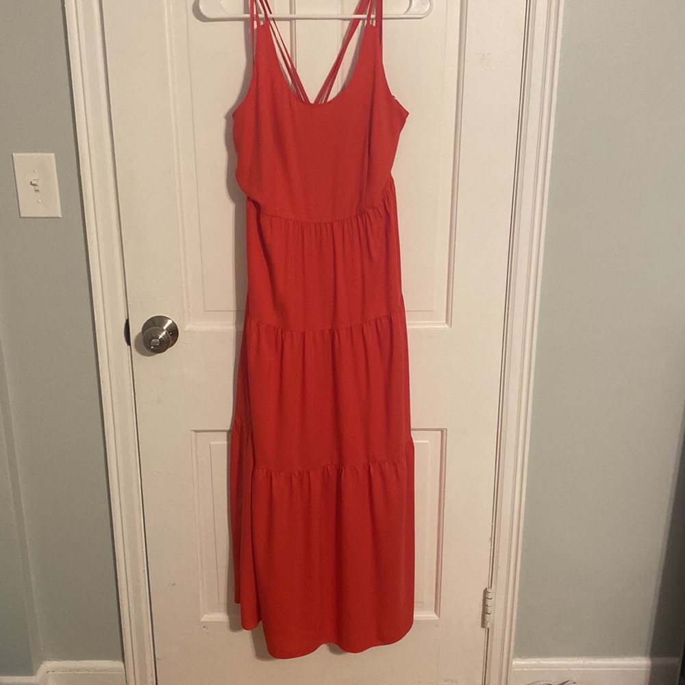 Loft coral/ pink petite maxi dress